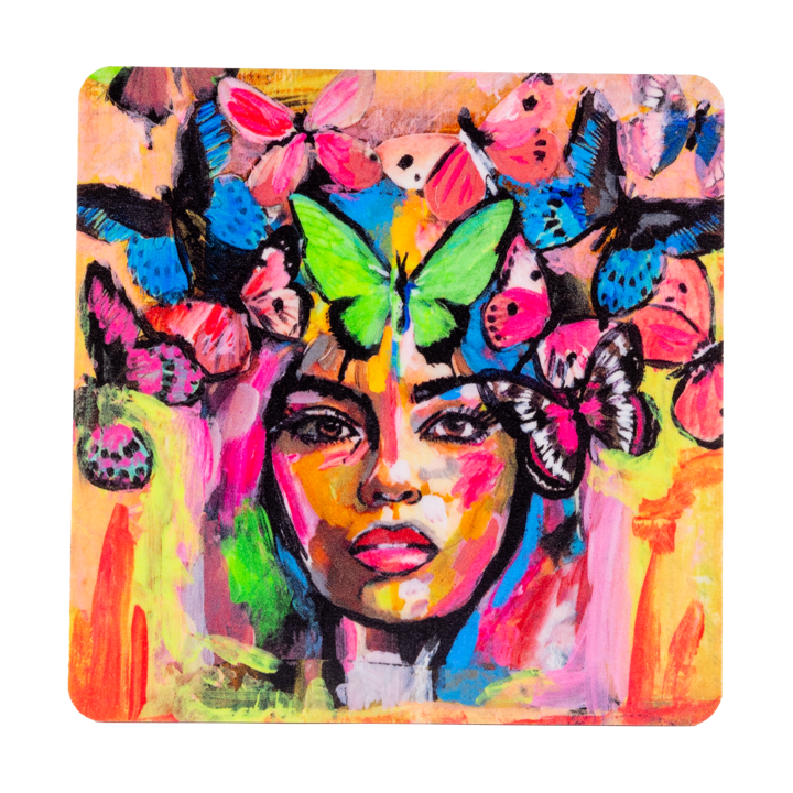 Coming back to life onderzetter 9x9 cm - Multi - Carolina Gynning