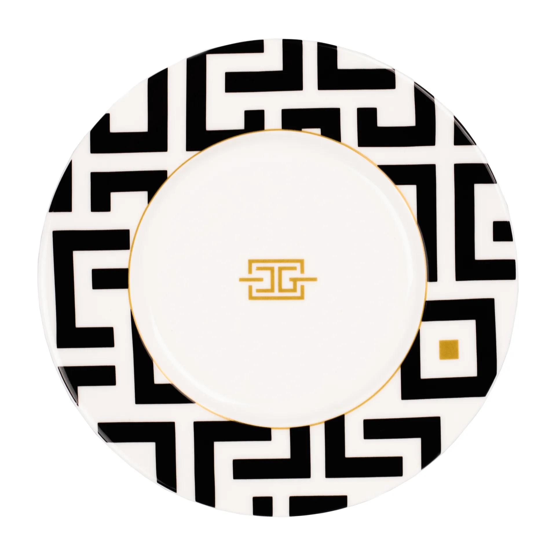 DECO bord Ø22,5 cm, Wit-zwart Carolina Gynning