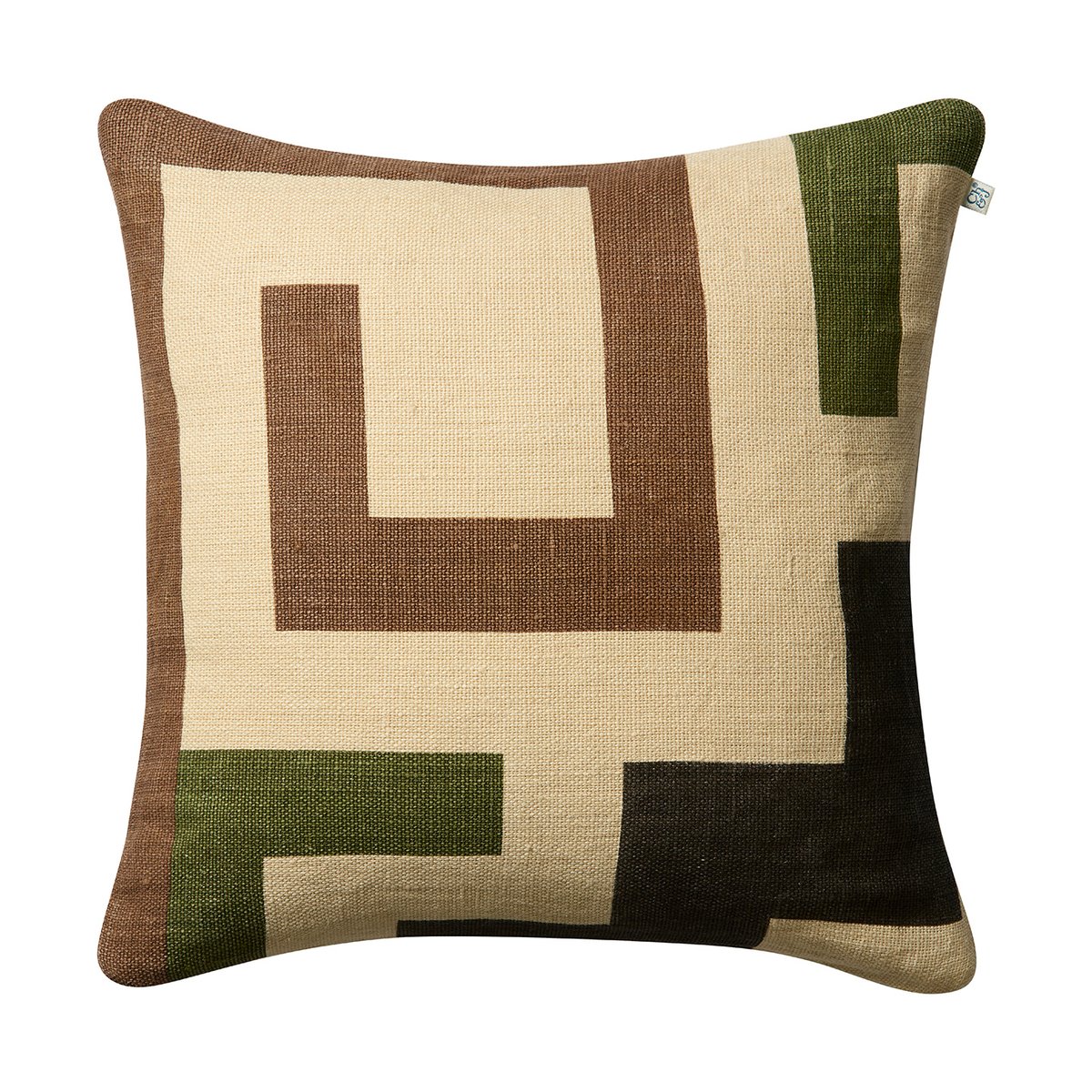 Chhatwal & Jonsson Aman kussenhoes 50x50 cm Taupe-cactus green-brown