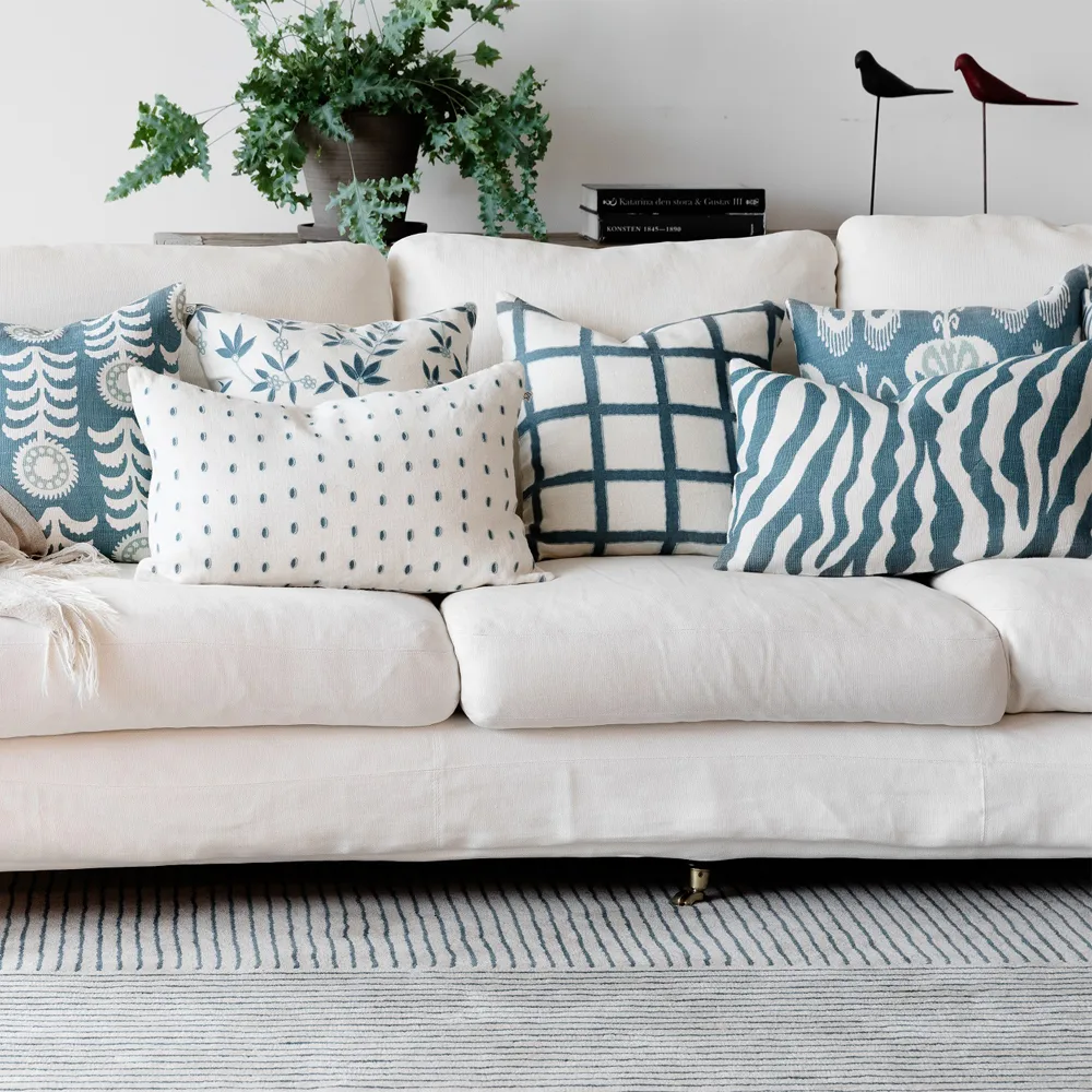 Amar kussenhoes 50x50 cm, White-blue-aqua Chhatwal & Jonsson