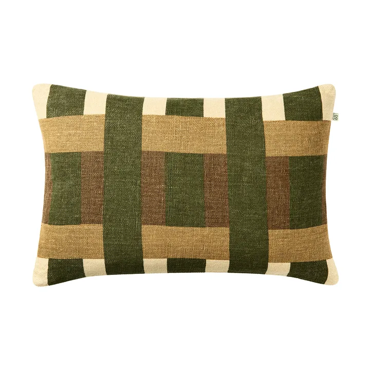 Benaras kussenhoes - Cactus Green-Taupe-Khaki, 40x60 cm - Chhatwal & Jonsson
