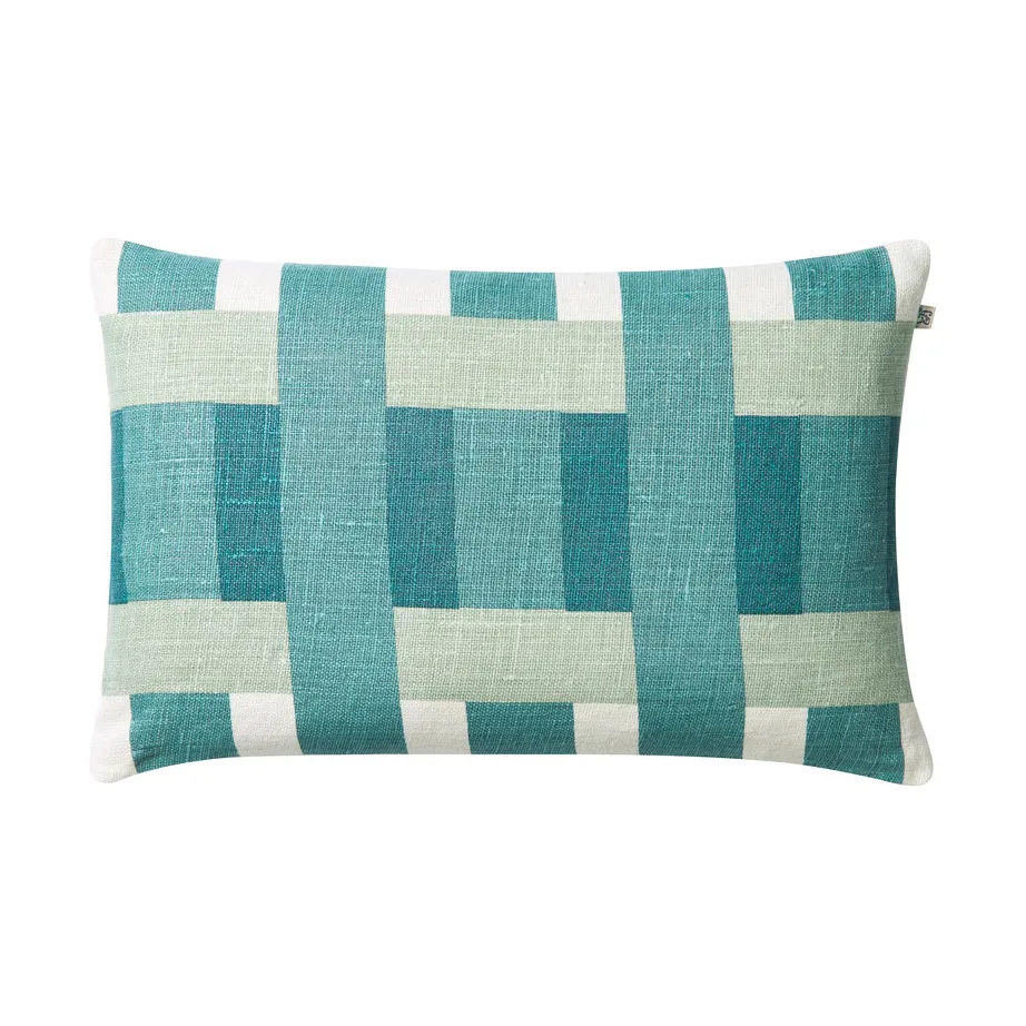 Benaras kussenhoes, Heaven blue-aqua-palace blue, 40x60 cm Chhatwal & Jonsson
