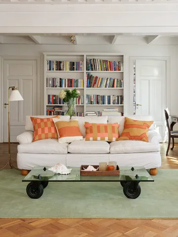 Benaras kussenhoes - Khaki-rose-apricot orange, 40x60 cm - Chhatwal & Jonsson