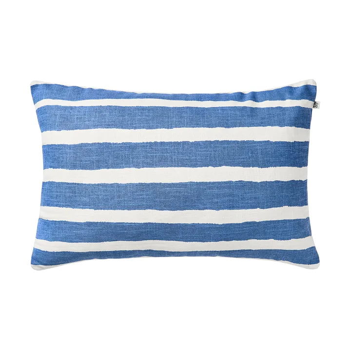 Block Stripe tuinkussen 40x60 cm - Riviera blue-off white - Chhatwal & Jonsson