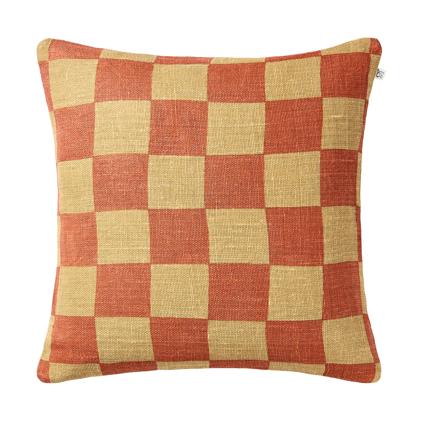 Buffalo Check, Khaki-apricot orange, 50x50 cm Chhatwal & Jonsson