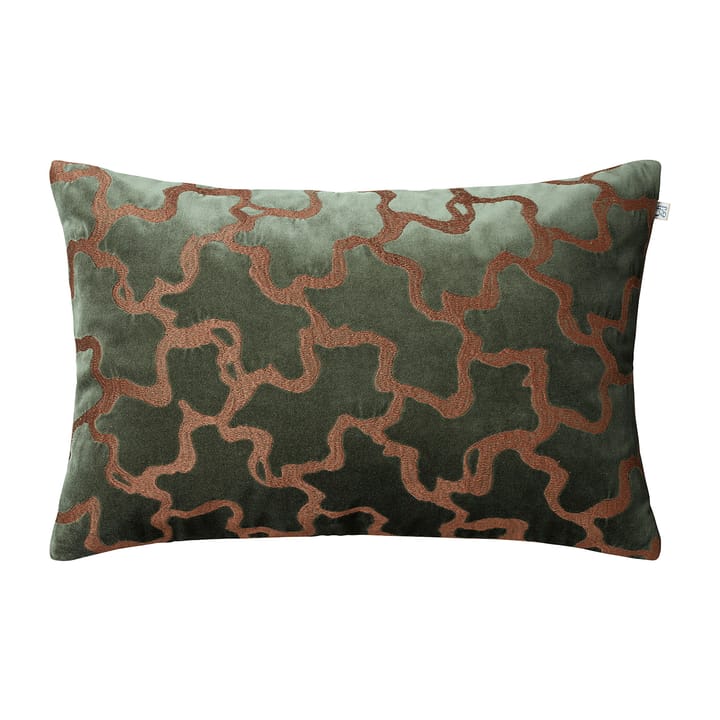 Chand kussenhoes 40x60 cm - Forest green-cognac - Chhatwal & Jonsson