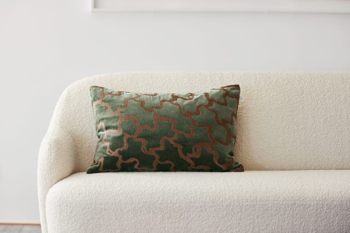 Chand kussenhoes 40x60 cm, Forest green-cognac Chhatwal & Jonsson