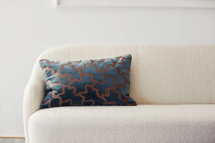 Chand kussenhoes 40x60 cm, Sea blue-cognac Chhatwal & Jonsson
