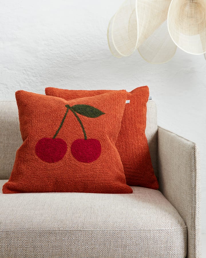 Cherry kussensloop 50x50 cm - Apricot orange-red-green - Chhatwal & Jonsson
