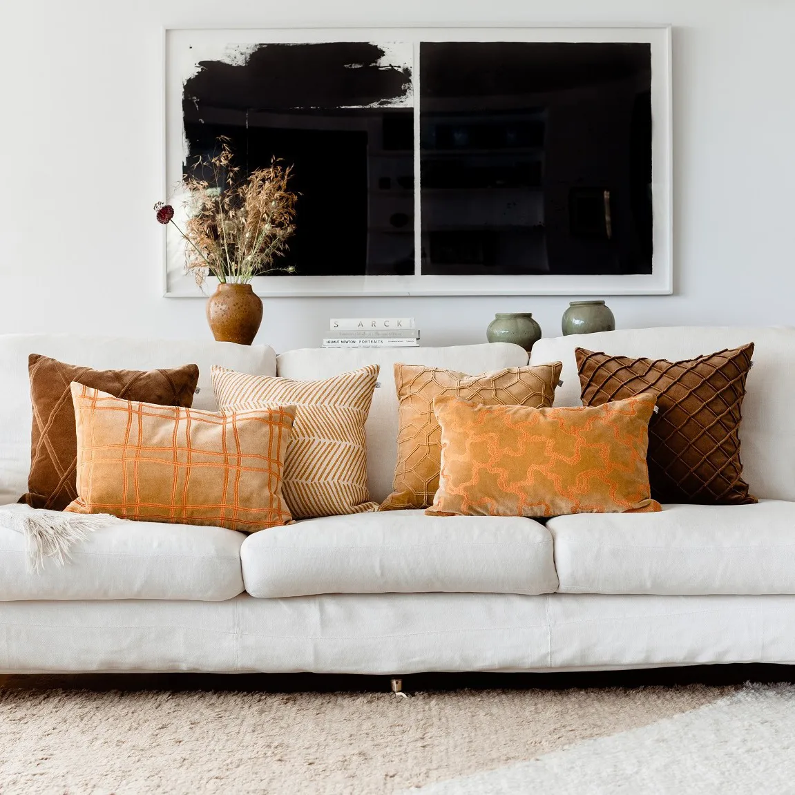 Deva kussenhoes 50x50 cm, Cognac Chhatwal & Jonsson