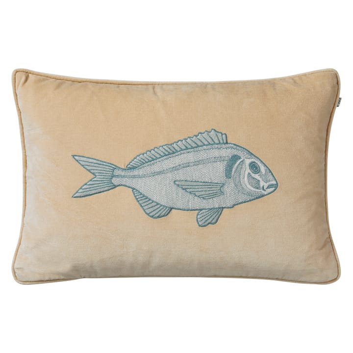 Embroidered Carp kussensloop 40x60 cm - Beige-heaven blue - Chhatwal & Jonsson