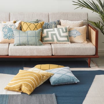 Embroidered Carp kussensloop 40x60 cm - Beige-heaven blue - Chhatwal & Jonsson