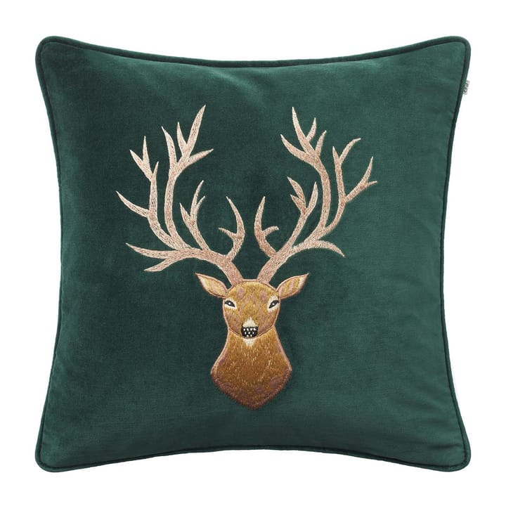 Embroidered Reindeer kussenhoes 50x50 cm - Green - Chhatwal & Jonsson