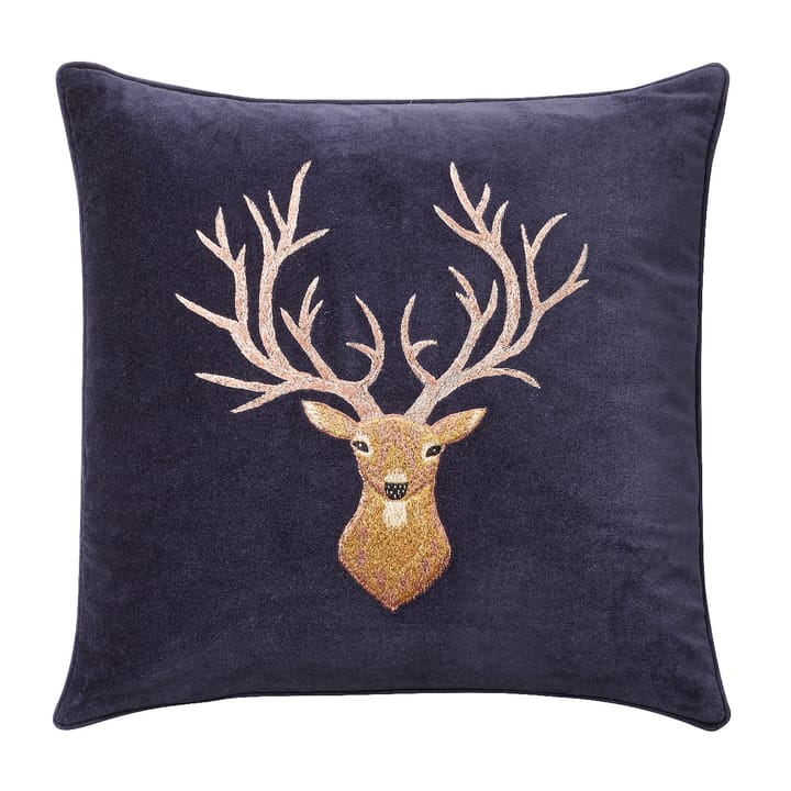 Embroidered Reindeer kussenhoes 50x50 cm - Navy - Chhatwal & Jonsson