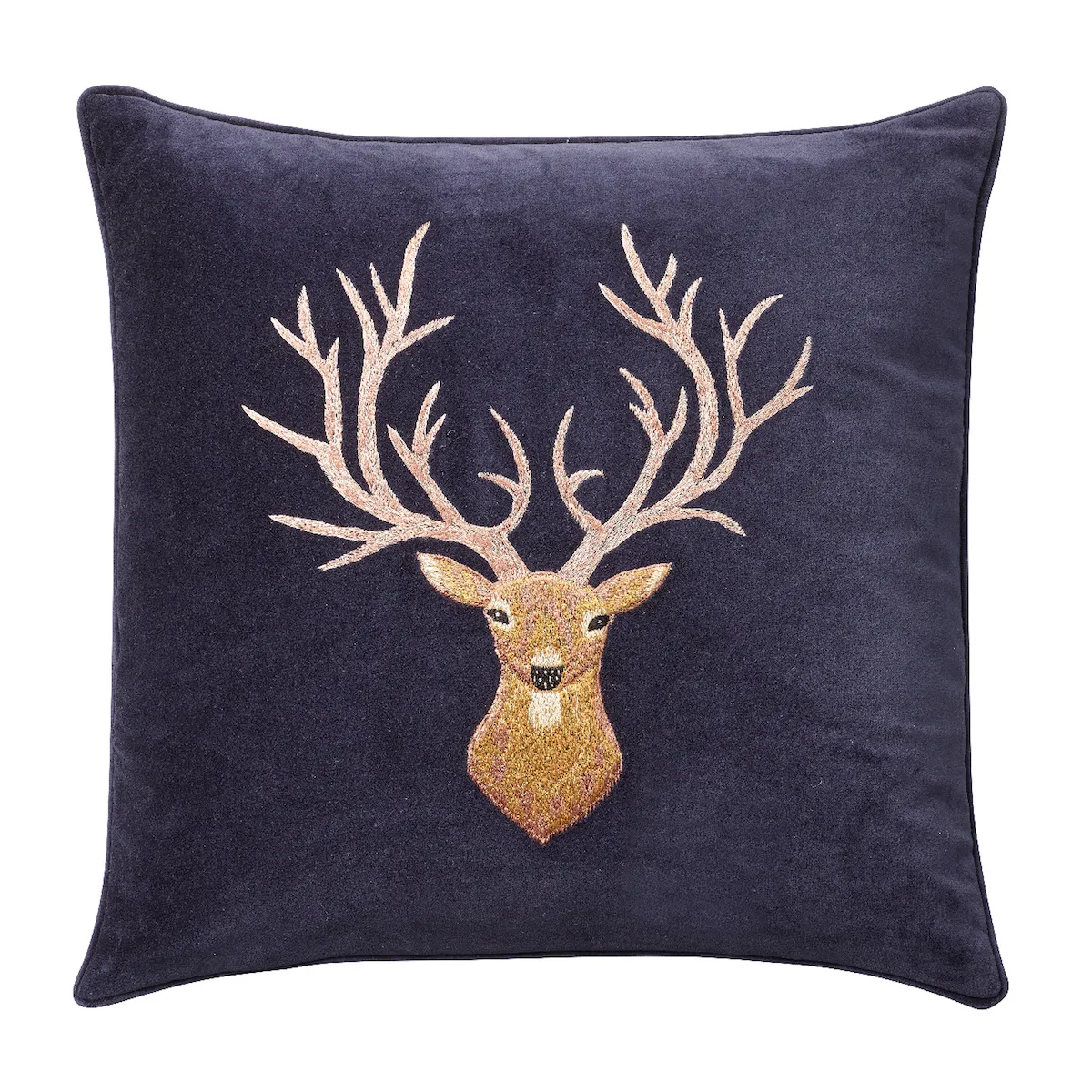 Embroidered Reindeer kussenhoes 50x50 cm, Navy Chhatwal & Jonsson