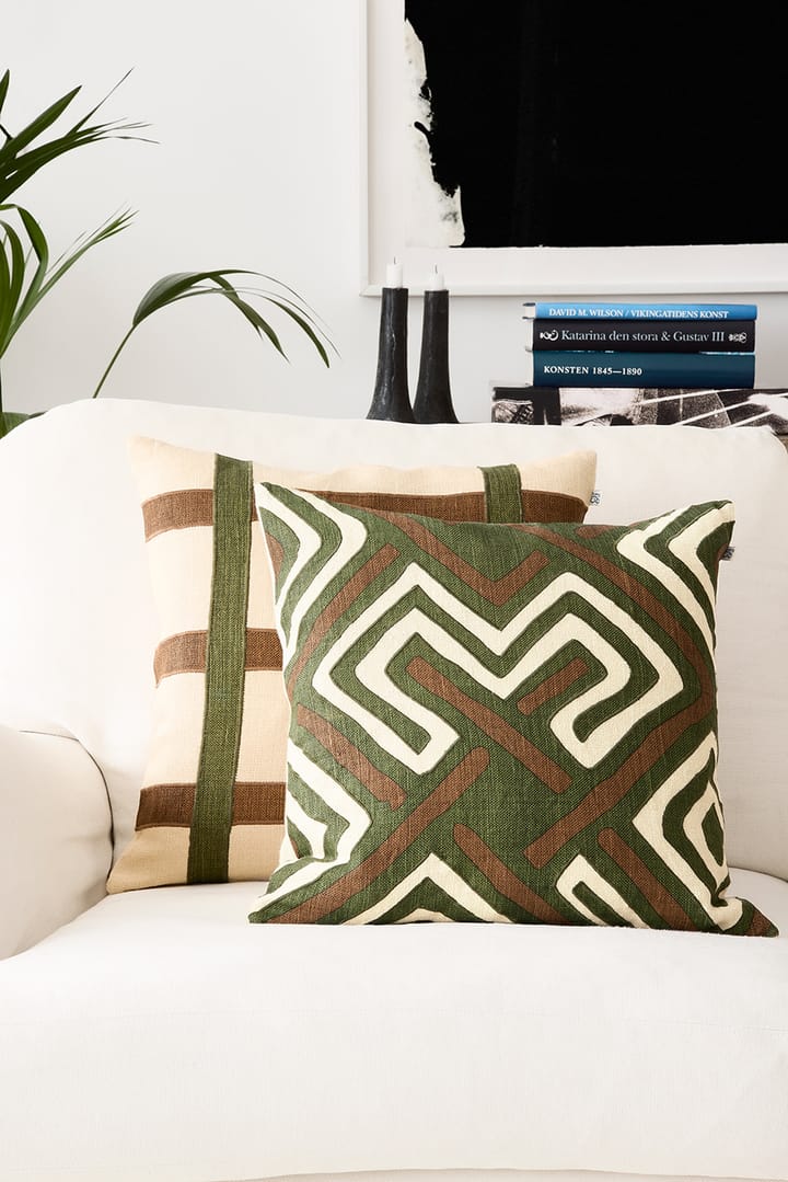 Gujarat kussenhoes 50x50 cm, Taupe-Cactus Green
 Chhatwal & Jonsson