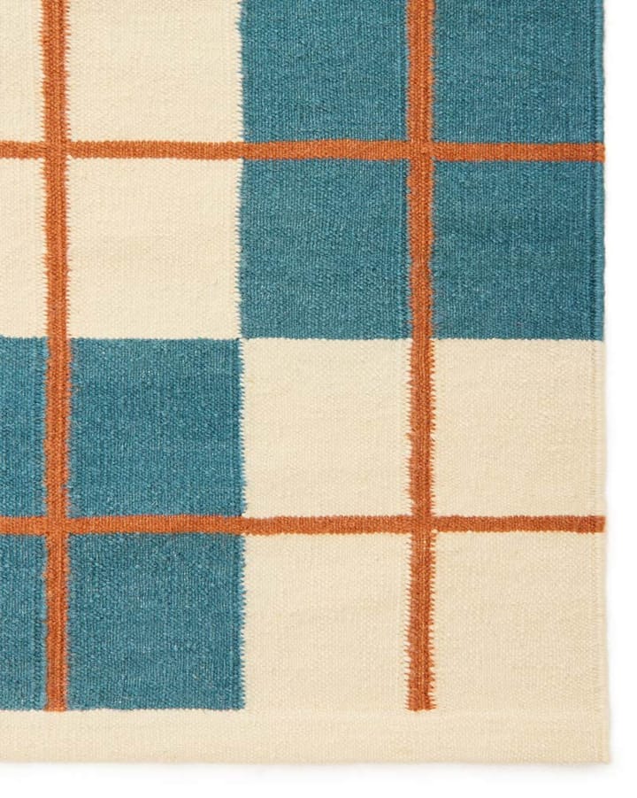 Haveli vloerkleed 180x270 cm, Heaven blue-light khaki-rust Chhatwal & Jonsson