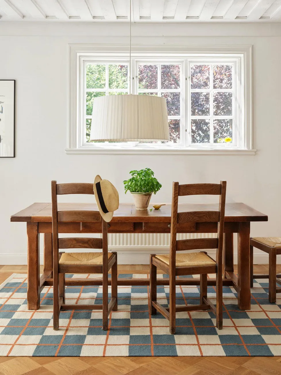 Haveli vloerkleed 230x320 cm, Heaven blue-light khaki-rust Chhatwal & Jonsson