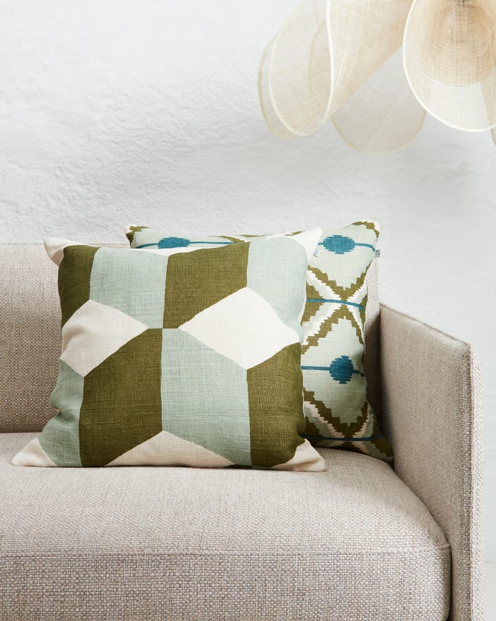 Hawa kussenhoes 50x50 cm, Aqua/Cactus Green Chhatwal & Jonsson
