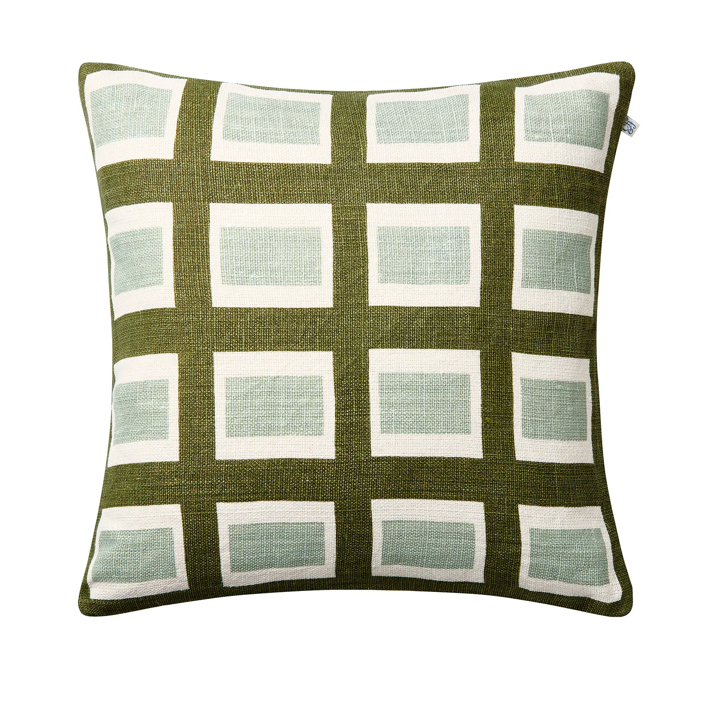 Hira kussenhoes 50x50 cm, Aqua/Cactus Green Chhatwal & Jonsson