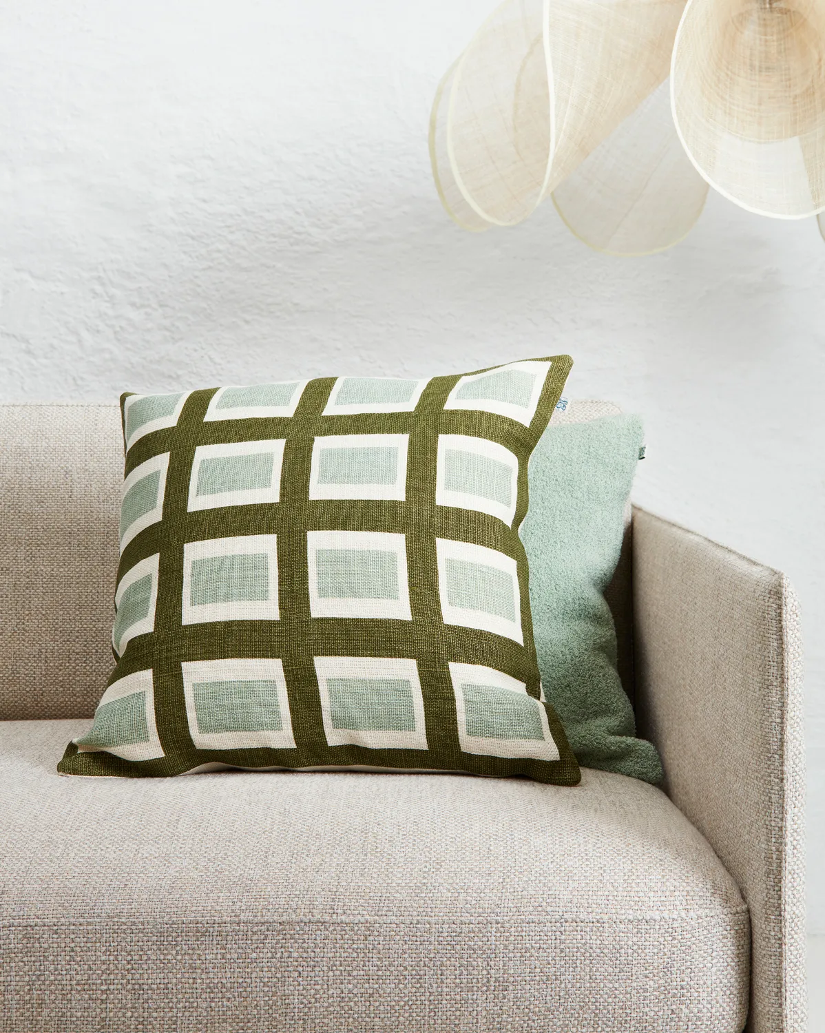 Hira kussenhoes 50x50 cm, Aqua/Cactus Green Chhatwal & Jonsson