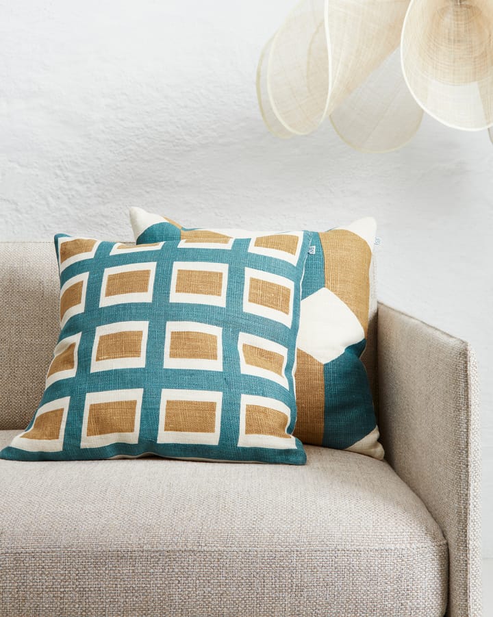 Hira kussenhoes 50x50 cm, Heaven Blue/Khaki Chhatwal & Jonsson