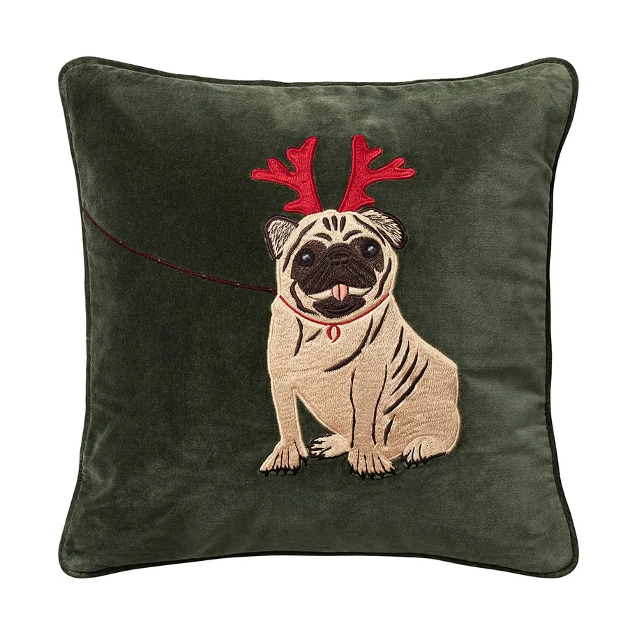Holiday Dog kussenhoes 50x50 cm, Forest green Chhatwal & Jonsson