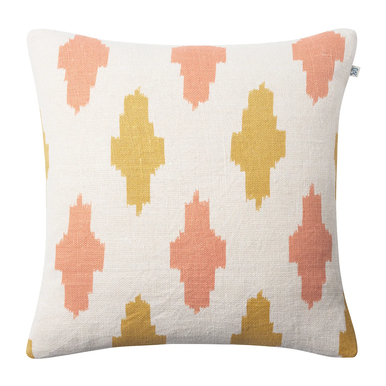 Ikat Agra kussenhoes 50x50 cm, Rose-spicy yellow Chhatwal & Jonsson