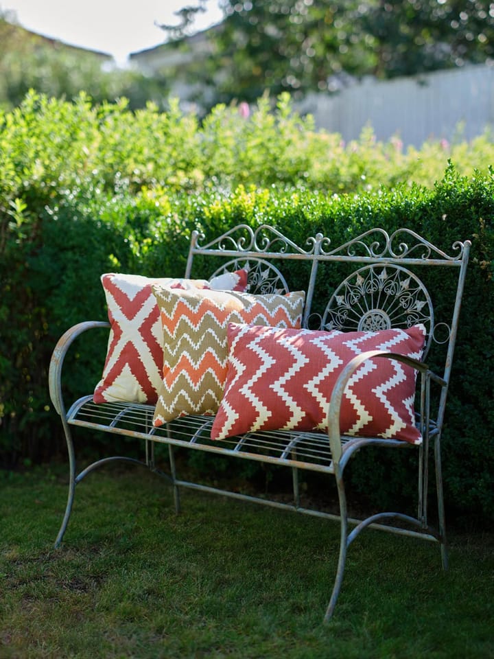 Ikat Bangalore kussen buitenshuis 50x50 cm, Beige-apricot orange Chhatwal & Jonsson