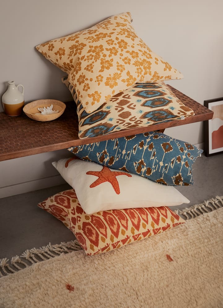 Ikat Goa kussenhoes 60x40 cm, Heaven blue-taupe Chhatwal & Jonsson