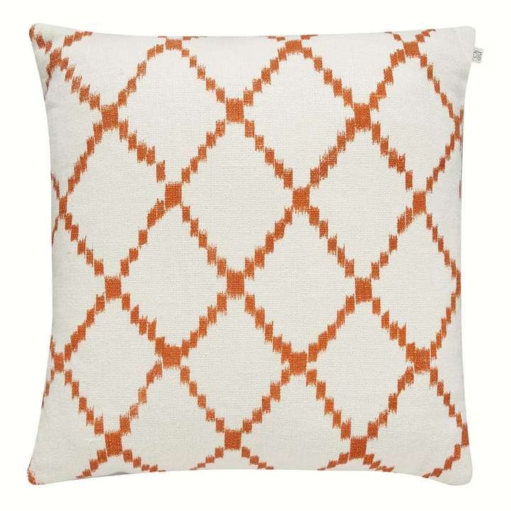 Ikat Kerela kussenhoes, 50x50 cm - Wit-oranje - Chhatwal & Jonsson