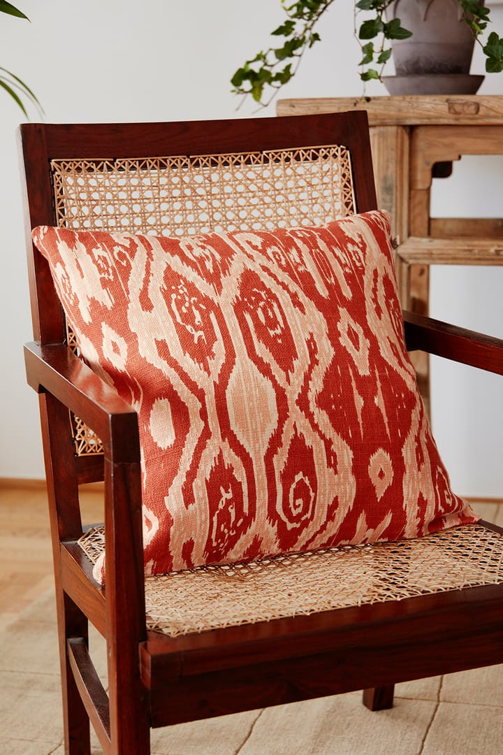 Ikat Madras kussensloop 50x50 cm, Apricot orange-rose Chhatwal & Jonsson