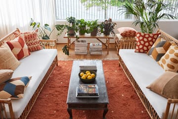 Ikat Madras kussensloop 50x50 cm - Apricot orange-rose - Chhatwal & Jonsson