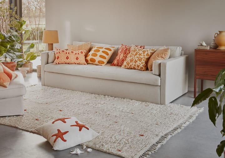 Ikat Madras kussensloop 50x50 cm, Apricot orange-rose Chhatwal & Jonsson