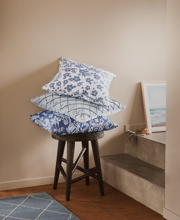 Ikat Madras kussensloop 50x50 cm, Palace blue-heaven blue Chhatwal & Jonsson