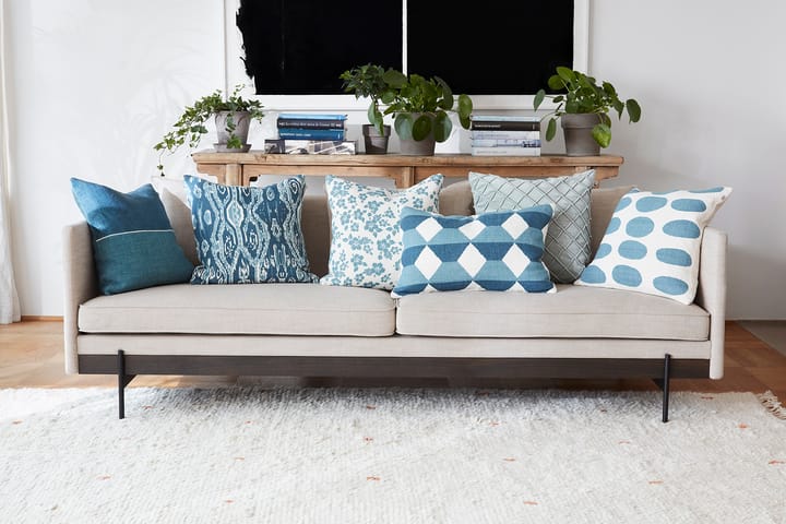 Ikat Madras kussensloop 50x50 cm, Palace blue-heaven blue Chhatwal & Jonsson