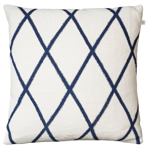 Ikat Orissa kussenhoes, 50x50 cm - Gebroken wit-blauw - Chhatwal & Jonsson