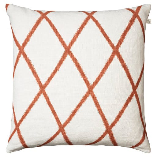 Ikat Orissa kussenhoes, 50x50 cm - Gebroken wit-oranje - Chhatwal & Jonsson