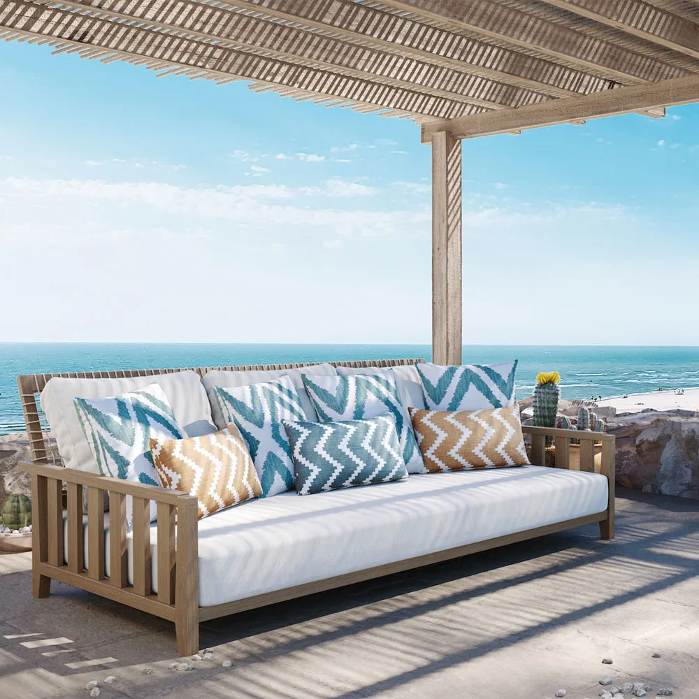 Ikat Sema kussen, sage/off white, 40 cm Chhatwal & Jonsson