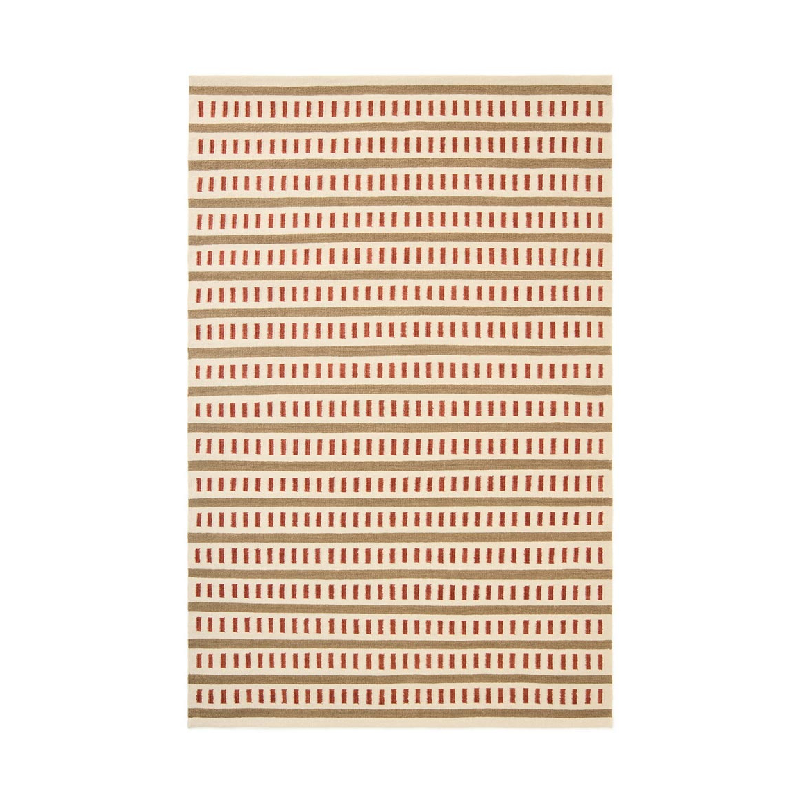 Chhatwal & Jonsson Ladakh wollen mat Off white-beige-rust, 180x270 cm