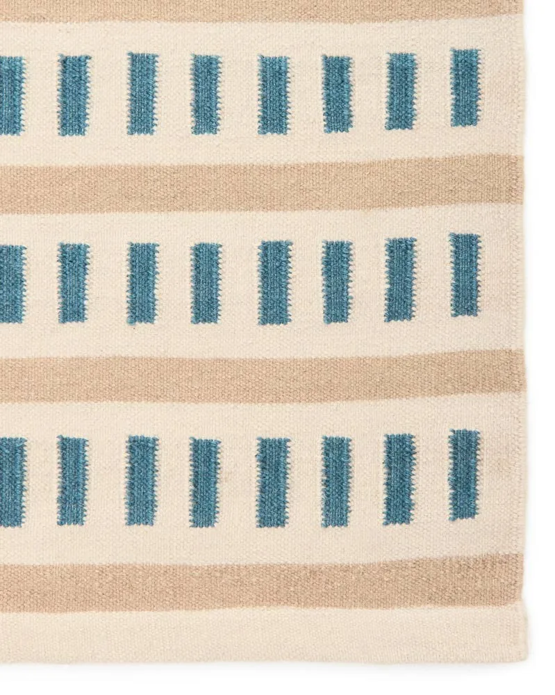 Ladakh wollen mat, Off white-l. beige-heaven blue, 230x320 cm Chhatwal & Jonsson