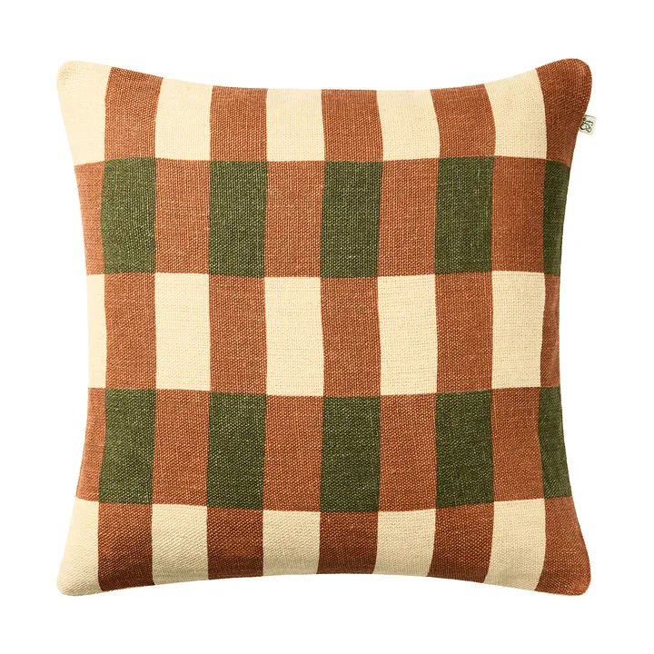 Marari kussenhoes - Apricot Orange-Cactus Green, 50x50 cm - Chhatwal & Jonsson