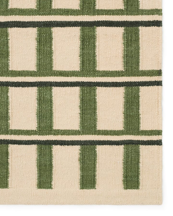 Mysore wollen mat, Off white-green-dark green, 180x270 cm Chhatwal & Jonsson