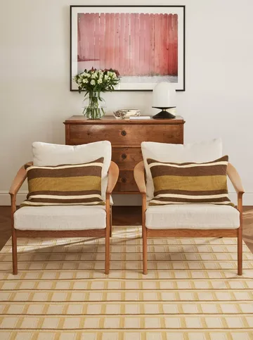 Mysore wollen mat - Off white-Masala Yellow-yellow, 180x270 cm - Chhatwal & Jonsson
