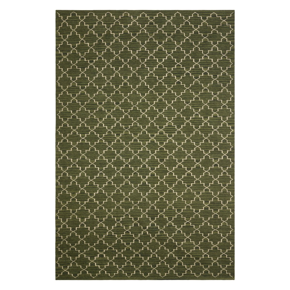 Chhatwal & Jonsson New Geometric vloerkleed, 180x272 cm Gemêleerd groen-gebroken wit