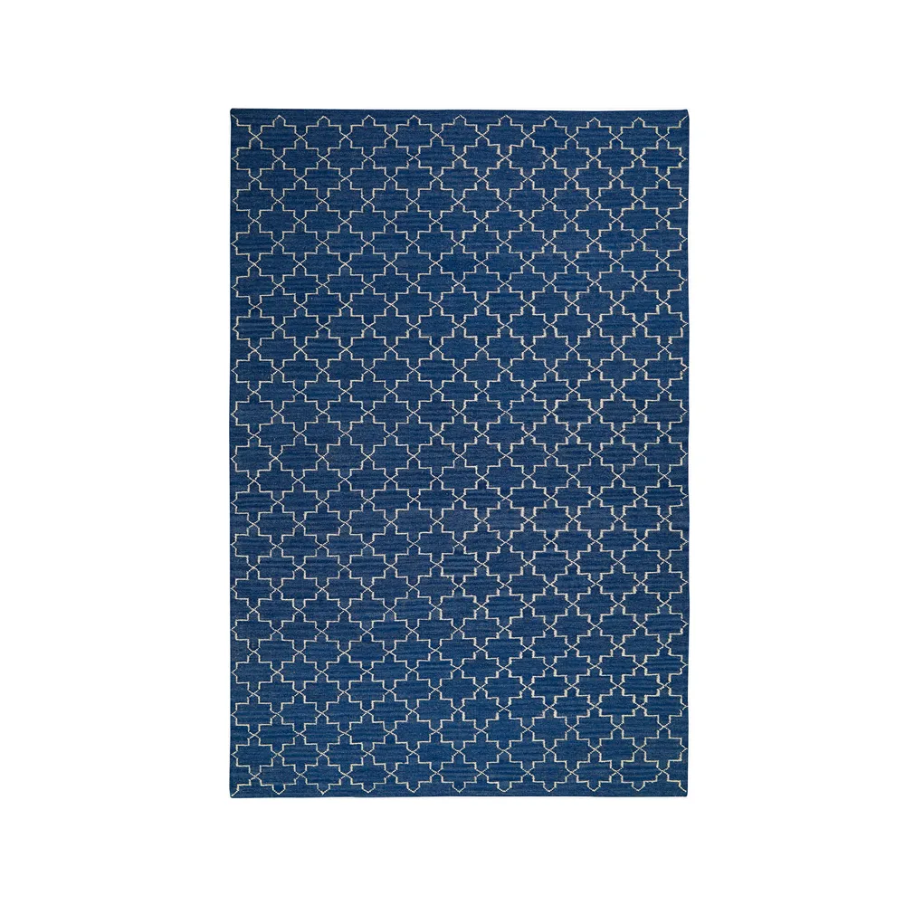 New Geometric Vloerkleed, indigo melange/off white, 234x323 cm Chhatwal & Jonsson