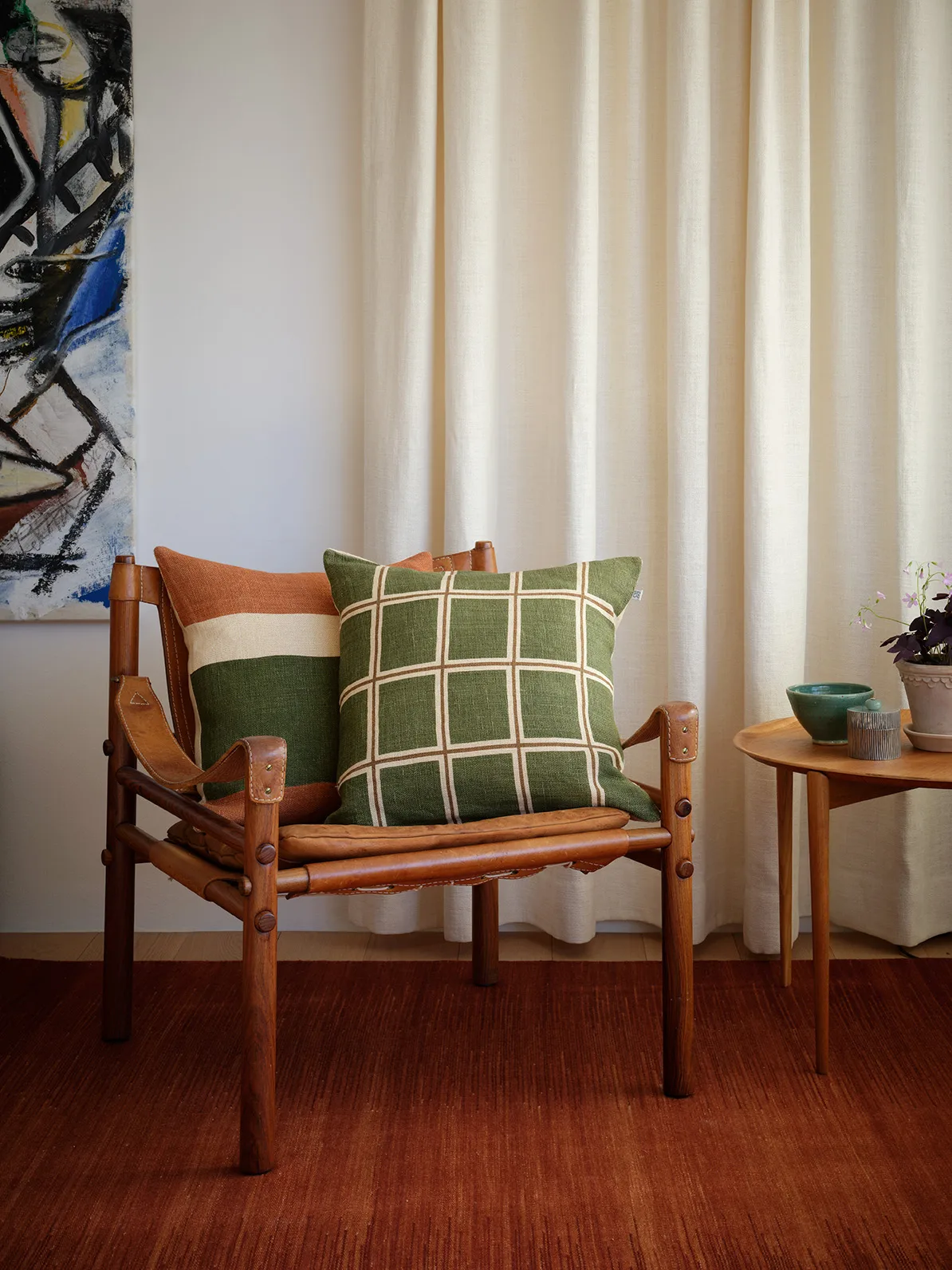 Raha kussenhoes 50x50 cm, Cactus green-taupe Chhatwal & Jonsson