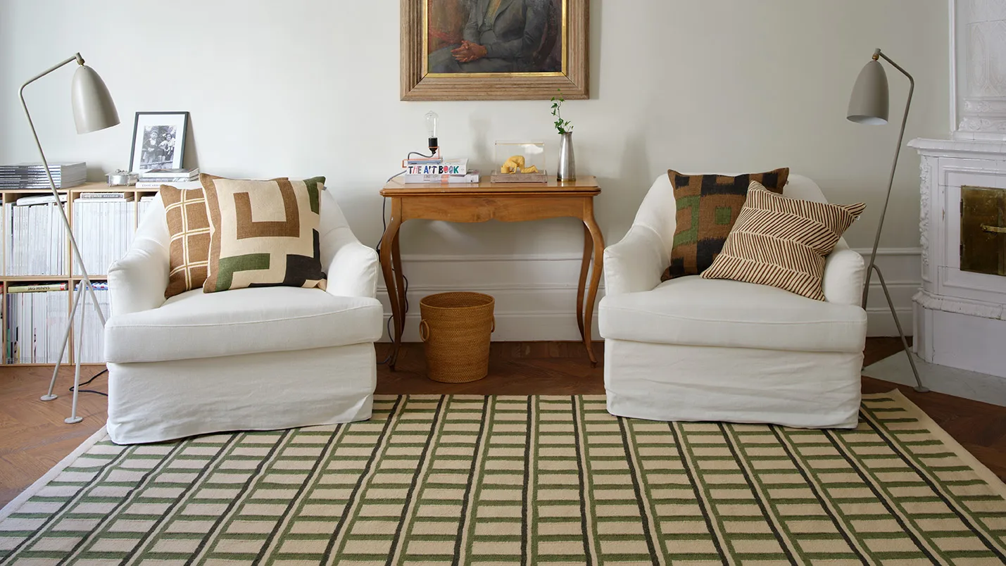 Raha kussenhoes 50x50 cm, Taupe-masala yellow Chhatwal & Jonsson