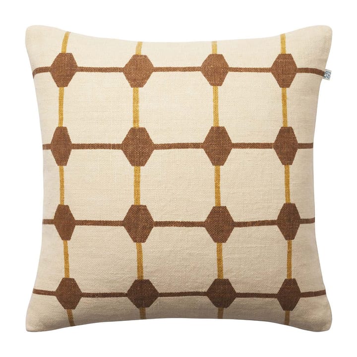 Rakhi kussenhoes 50x50 cm - Taupe-spicy yellow - Chhatwal & Jonsson