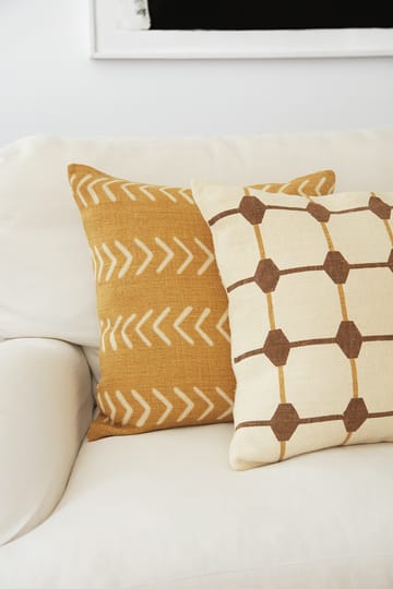 Rakhi kussenhoes 50x50 cm - Taupe-spicy yellow - Chhatwal & Jonsson